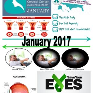 January is Cervical Cancer & Glaucoma Awareness Month –