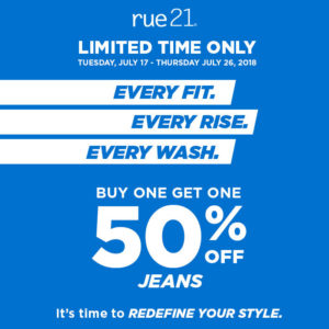 Rue21 – Limited Time BOGO on Jeans