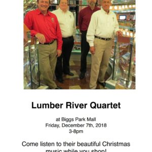 Lumber River Quartet at Biggs Park Mall on December 7
