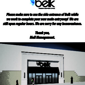 Belk Entrance Temporarily Closed