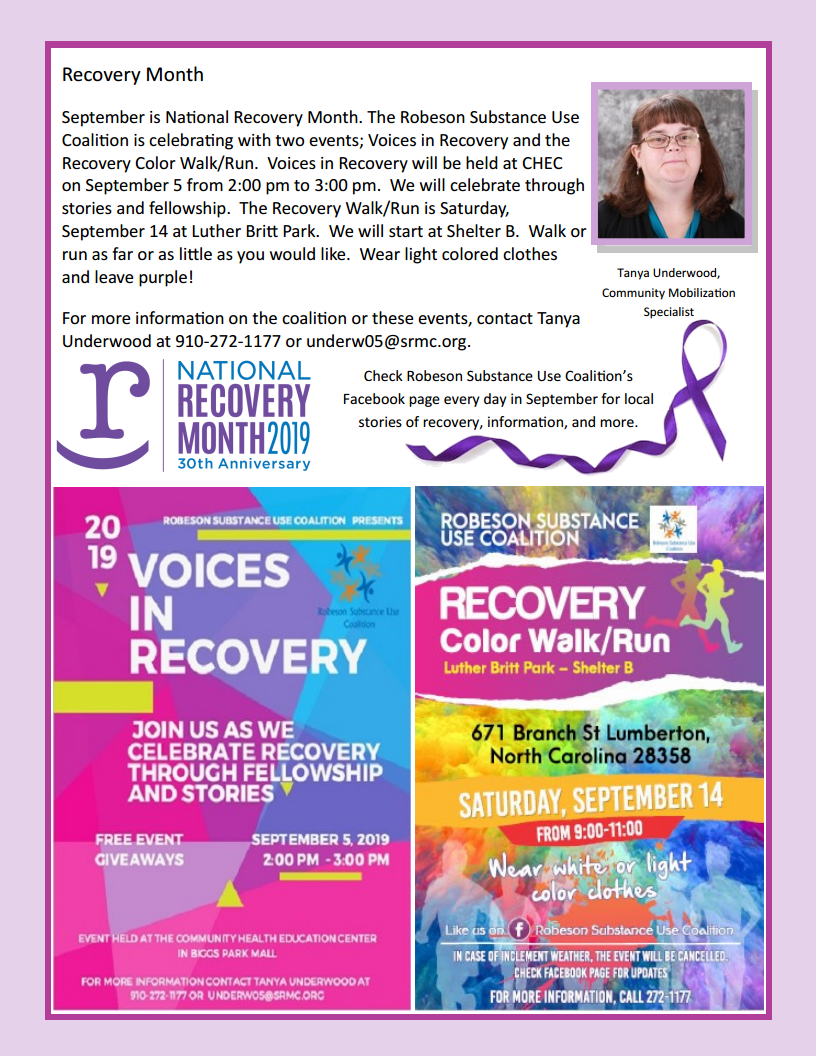 September 2019 Is National Recovery Month Biggs Park Mall September 2019 Is National Recovery Month Biggs Park Mall