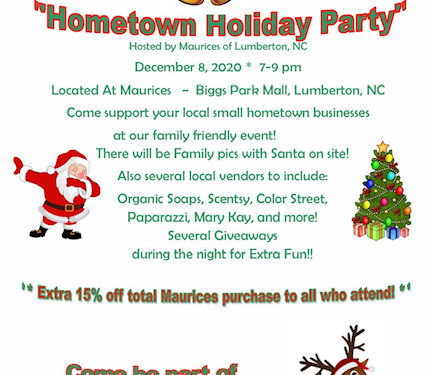 Hometown Holiday Party – December 8, 2020 at Maurice’s