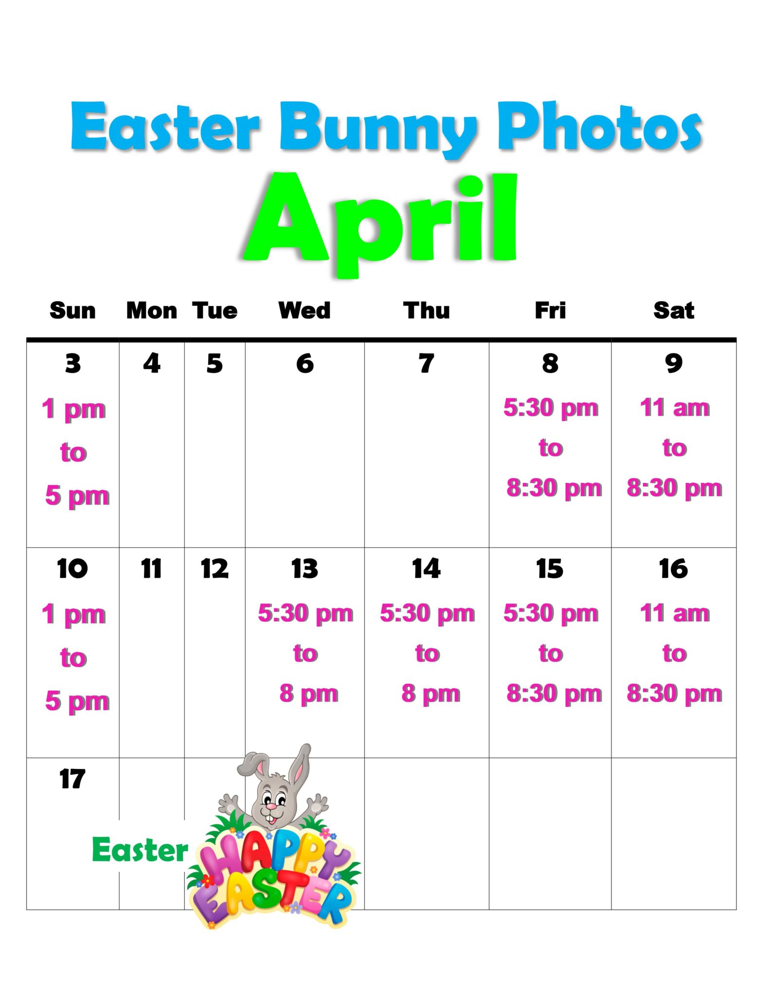 The Easter Bunny is Coming to Town! - Biggs Park Mall