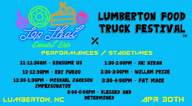 Lumberton Food Truck Festival - April 30 - Biggs Park Mall