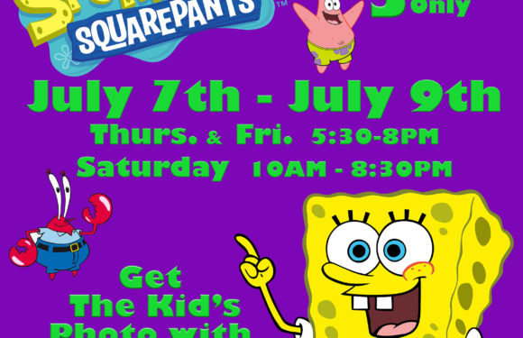 SpongeBob SquarePants at Biggs Park Mall in July