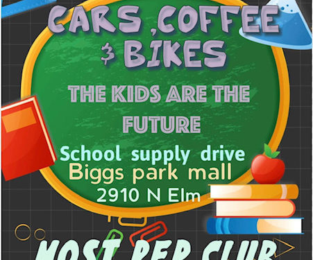 Cars, Coffee, & Bikes School Supplies Drive